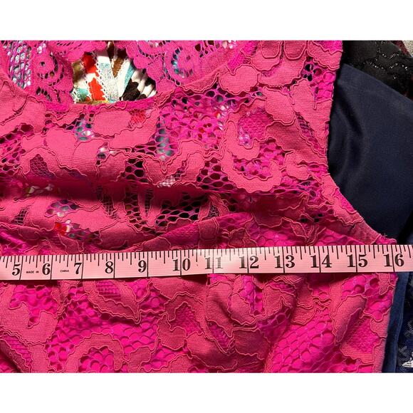 Lilly Pulitzer Lace Open Back Cocktail Dress Sz 4 Barbie Pink Preppy Party Girly - Picture 5 of 10
